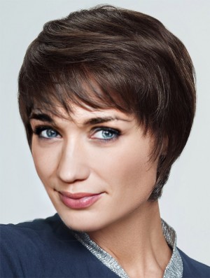 Hair Wigs Brown Cropped Straight Boycuts Wigs