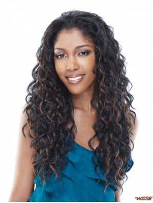 Long  Brown Natural Brazilian Remy Hair Half Wigs