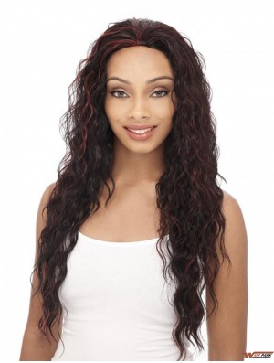 Curly Brazilian Remy Hair Brown Long Durable 3/4 Wigs