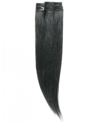 Amazing Black Straight Remy Real Hair Clip In Hair Extensions