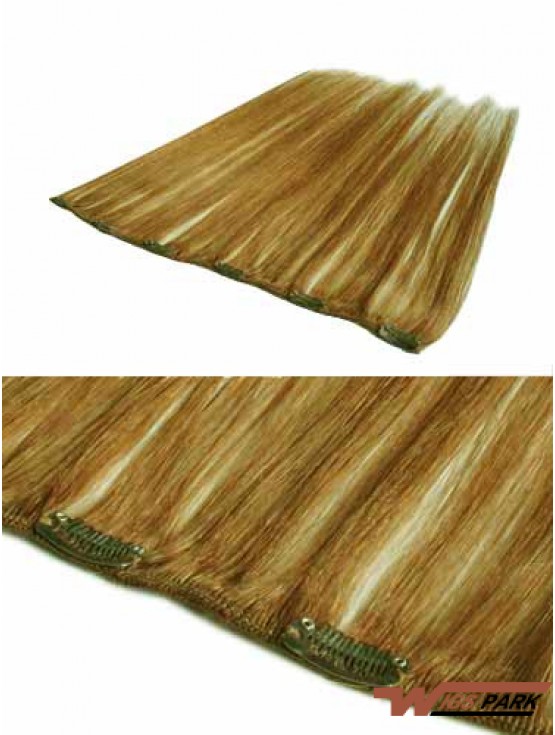 Discount Blonde Straight Remy Real Hair Clip In Hair Extensions