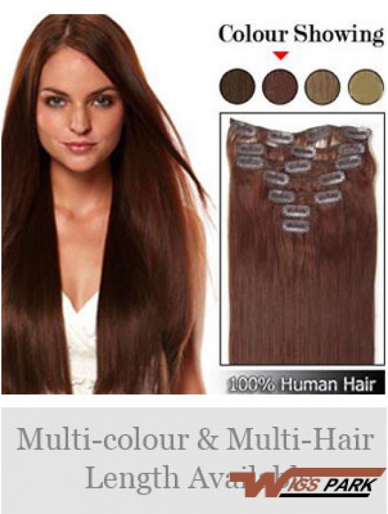 Hairstyles Auburn Straight Remy Real Hair Clip In Hair Extensions