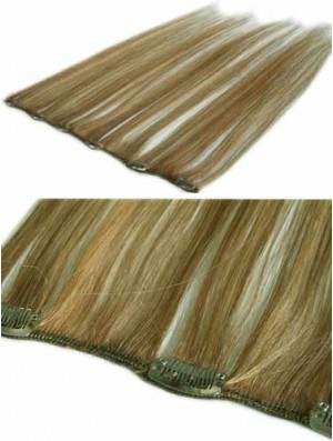 Amazing Blonde Straight Remy Real Hair Clip In Hair Extensions