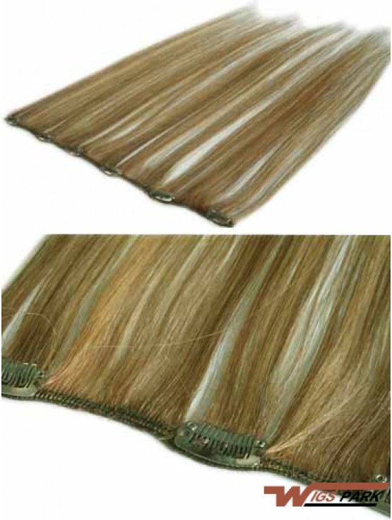 Amazing Blonde Straight Remy Real Hair Clip In Hair Extensions