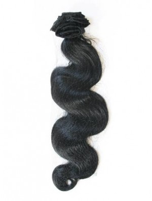 Black Wavy Style Remy Real Hair Tape In Hair Extensions