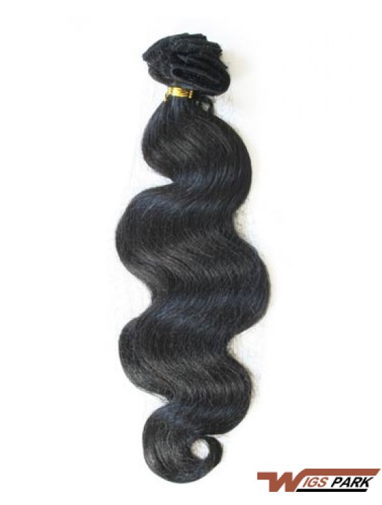 Tape In Hair Extensions With Remy Black Color Wavy Style