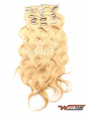 Ideal Blonde Curly Remy Real Hair Clip In Hair Extensions