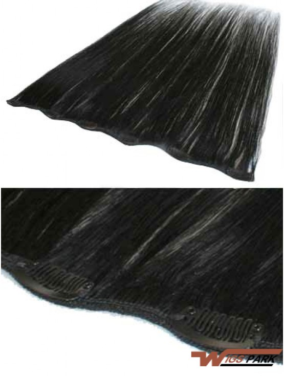 Popular Black Straight Remy Real Hair Clip In Hair Extensions