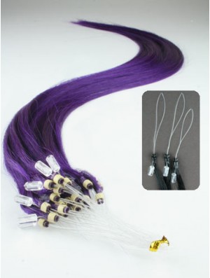 Natural Black Straight Micro Loop Ring Hair Extensions