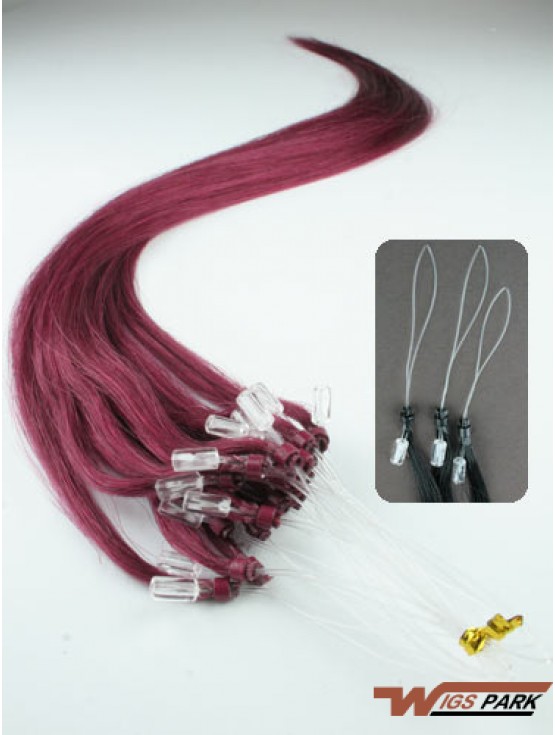 Suitable Red Straight Micro Loop Ring Hair Extensions