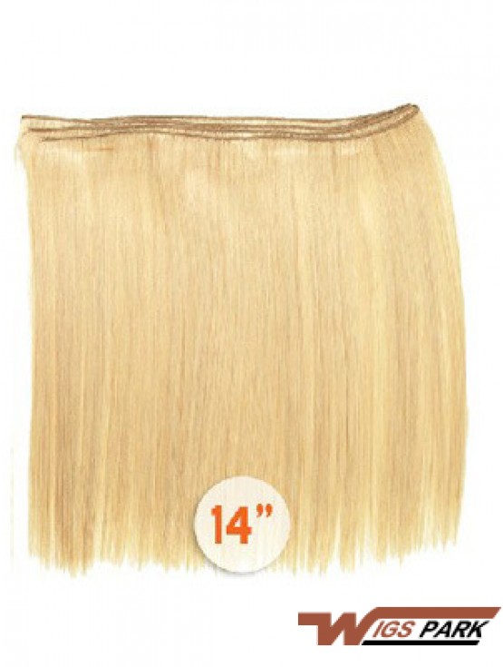 Straight Remy Real Hair Blonde Style Weft Extensions