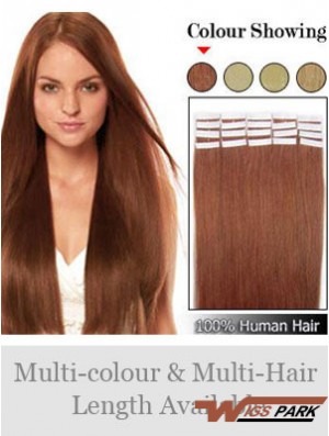 Auburn Straight Ideal Remy Real Hair Tape In Hair Extensions