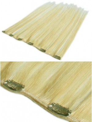 Cheapest Blonde Straight Remy Real Hair Clip In Hair Extensions