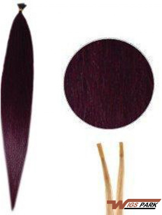 Red Straight Stick/I Tip Hair Extensions