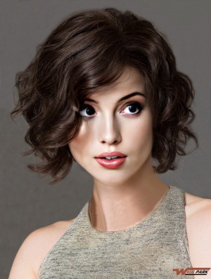 Black Bob Wig With Remy Real Chin Length 100% Hand Tied