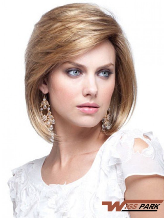 Real Hair Bob Wigs Chin Length Capless Blonde Color Bobs Cut