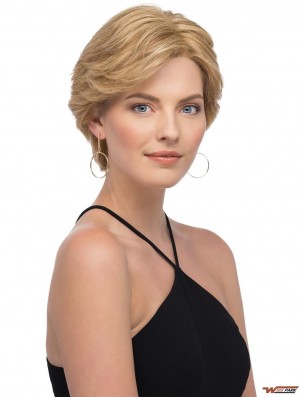 Blonde Layered Straight 6 inch Real Wig