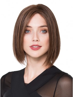 Bob Real Hair Wigs Brown Color Chin Length Bobs Cut