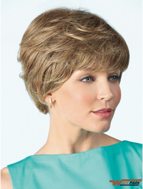 Monofilament Wig Real 100% Hand Tied Curly Style Short Length Boycuts