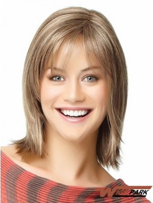 Short Bob Wigs Real Hair Shoulder Length Straight Style With Capless