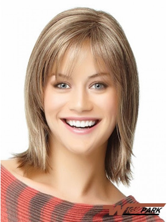 Short Bob Wigs Real Hair Shoulder Length Straight Style With Capless