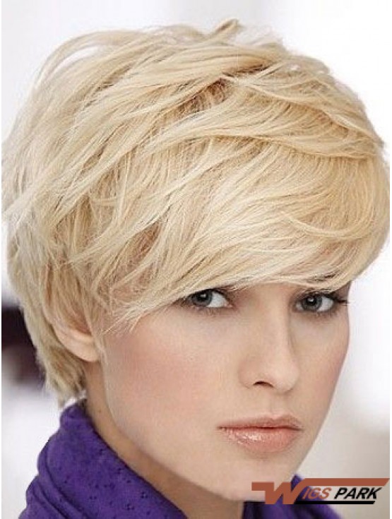 Short Straight Real Hair With Capless Short Length Boycuts