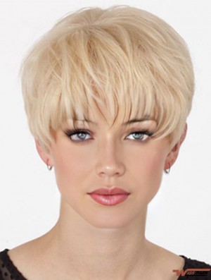 Real Hair Mono Topper With Monofilament Boycuts Short Length Straight Style