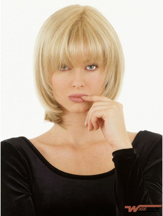 Monofilament Real Hair Topper UK Straight Style With Bangs