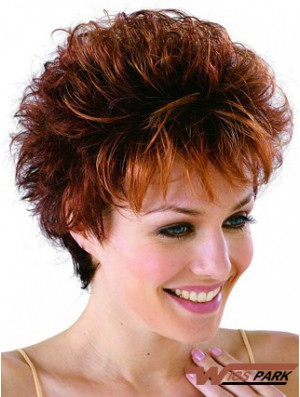 Remy Real Cropped Lace Front Curly Petite Monofilament Cap Wigs