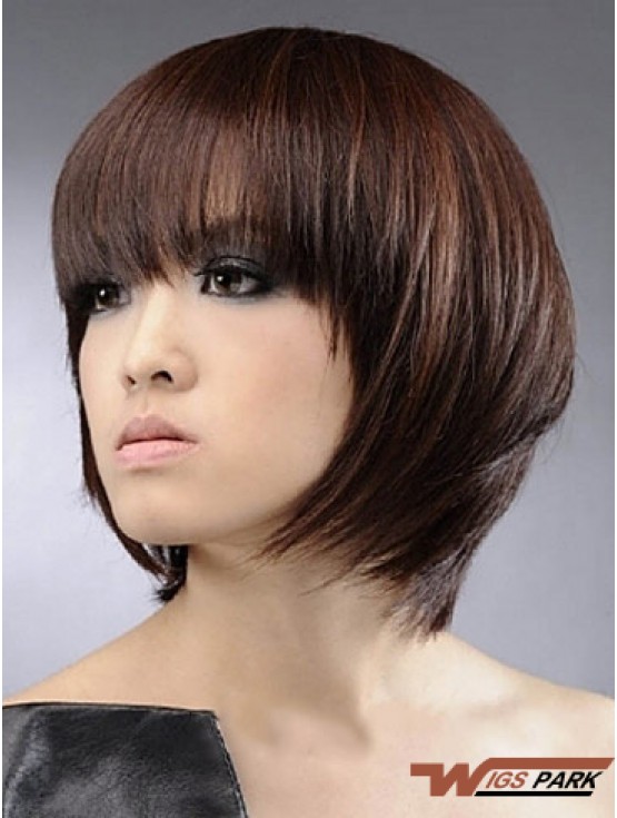 Chin Length Straight Bobs Capless Synthetic Wigs Bob Style