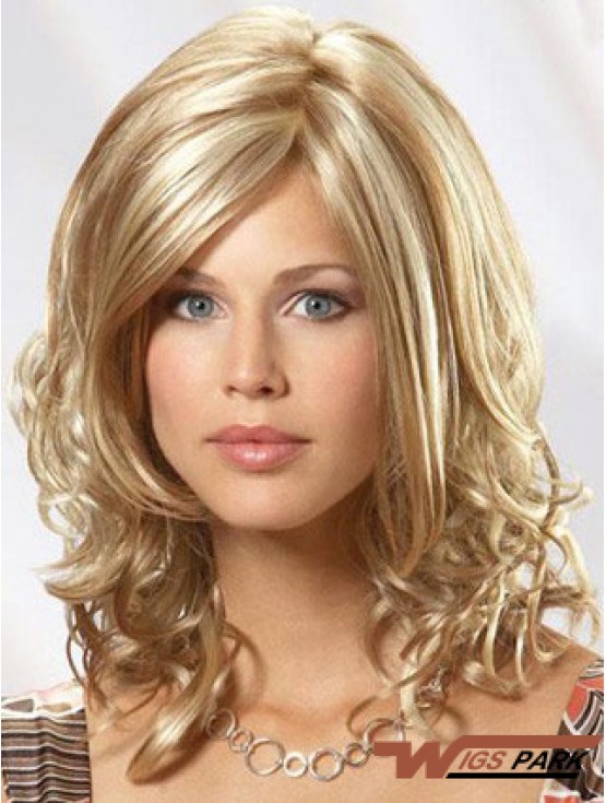 Real Hair Monofilment Wigs 100% Hand Tied Shoulder Length Wavy Style