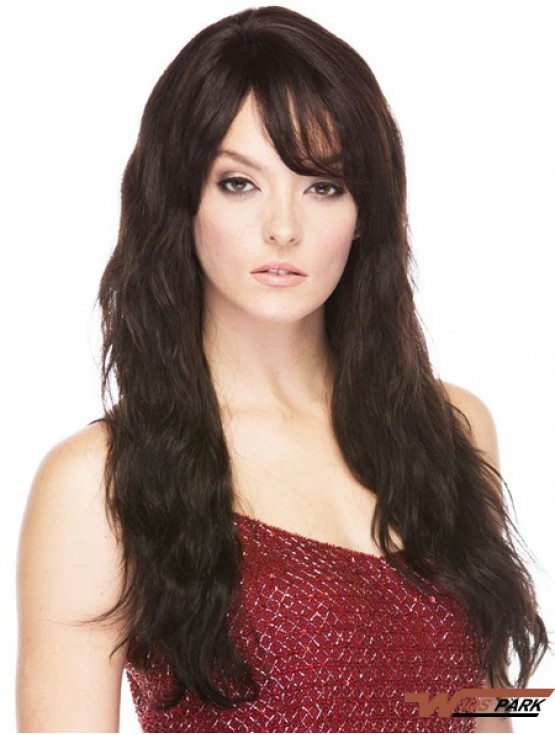 Brazilian Real Hair With Bangs Straight Style Long Length