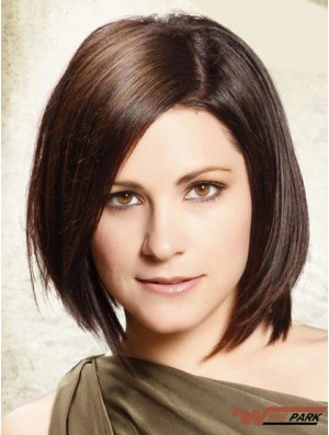 Lace Front Chin Length Straight Brown Soft Bob Wigs