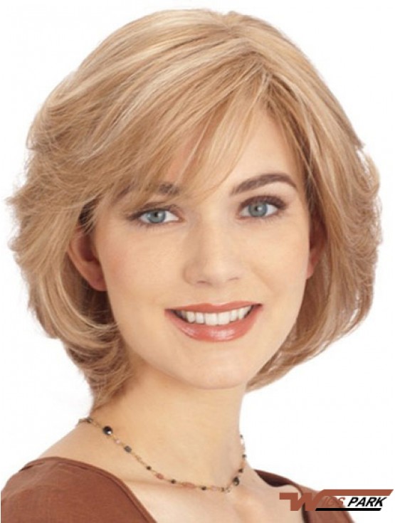 Ladies Mono Wig Layered Cut Straight Style Chin Length