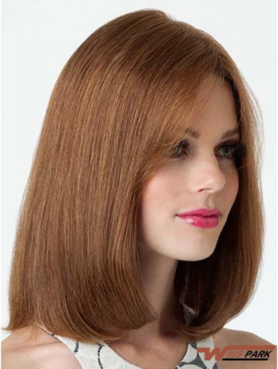 Top Lace Front Straight Shoulder Length Remy Real Lace Wigs 