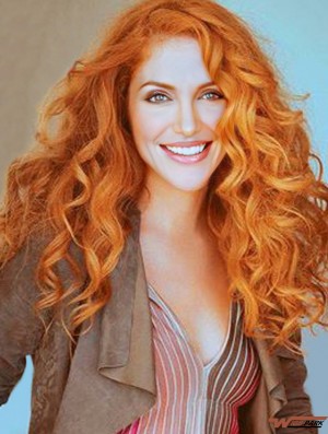 Without Bangs Long Copper Wavy 18 inch Hairstyles Real Hair Rachelle Lefevre Wigs