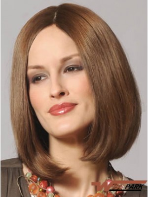  Refined Lace Front Straight Shoulder Length Remy Real Lace Wigs