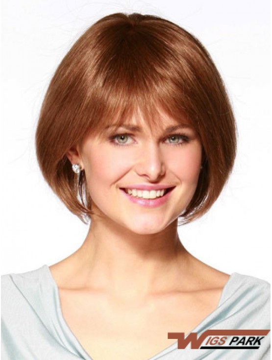 Chin Length Straight Monofilament Auburn Online Bob Wigs