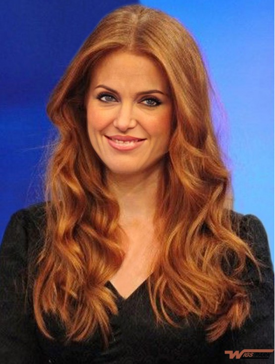 Long Wavy 100% Real Hair Full Lace Isla Fisher Wigs In UK