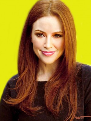 Without Bangs Long Copper Straight 20 inch Stylish Real Hair Julianne Moore Wigs