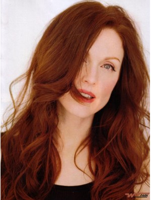 Without Bangs Long Copper Wavy 20 inch Great Real Hair Julianne Moore Wigs