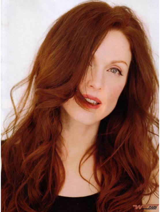 Without Bangs Long Copper Wavy 20 inch Great Real Hair Julianne Moore Wigs