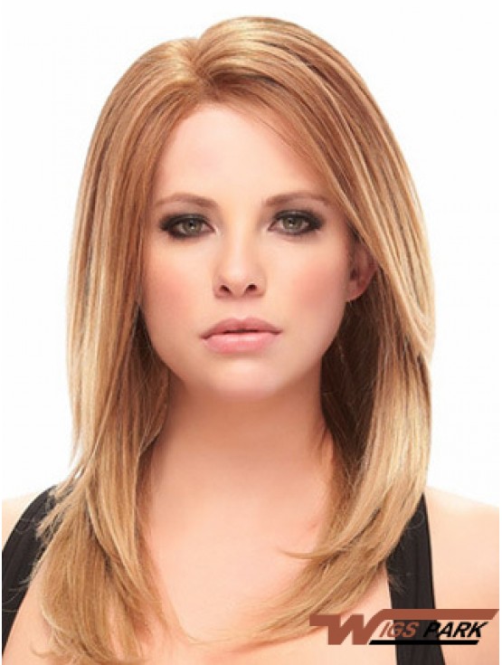 Auburn Shoulder Length Trendy Straight Without Bangs Lace Wigs