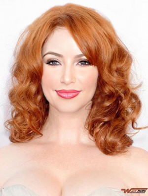 Full Lace Real Hair  Wigs Shoulder Length Cropped Color Wavy Style