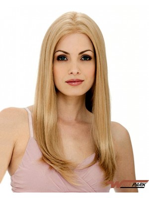 24 inch Blonde Long Layered Straight Flexibility Lace Wigs