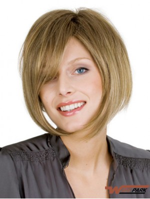 Chin Length Blonde Modern 10 inch Wavy Bob Wigs