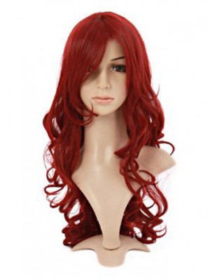 Wavy With Bangs Lace Front Style 20 inch Red Long Wigs