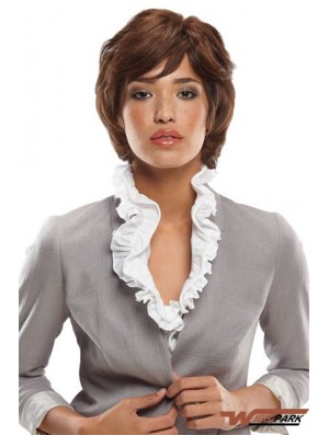 Bobs Chin Length Auburn Wavy Durable Petite Wigs