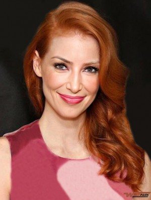 Without Bangs Long Copper Wavy 16 inch Style Real Hair Jessica Chastain Wigs