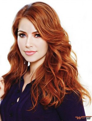 Without Bangs Long Copper Wavy 22 inch Style Real Hair Amy Adams Wigs